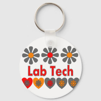 Lab Tech RETRO-blommor Nyckelring