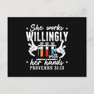 Lab Tech She Works Willingly Laboratory Technician Vykort