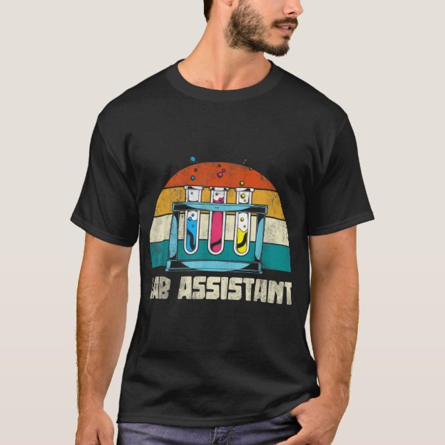 Lab Technolog Lab Scientist Retro Lab Assistant T Shirt (Framsida)