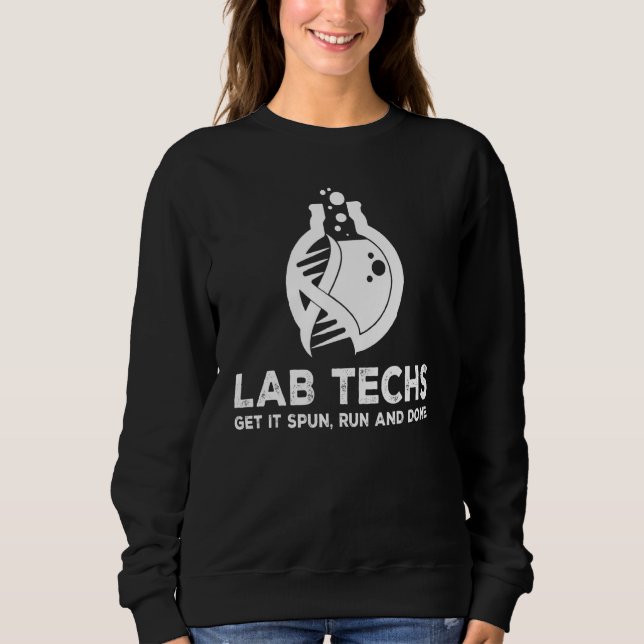 Lab Techs Get it Spun Springa Klart Science Chemis T Shirt (Framsida)