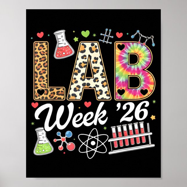 Lab vecka 2026 laboratorietekniker leopard medical poster (Framsidan)