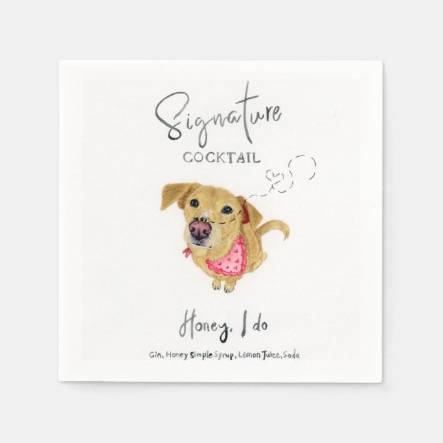 Lab Watercolor Cocktail Napkin Pappersservett (Framsidan)