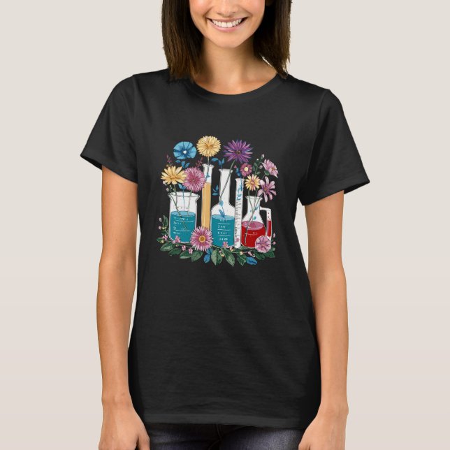 Lab Week Floral Chemistry – Fun Science T Shirt (Framsida)