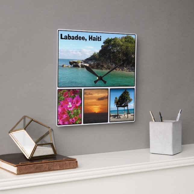 Labadee, Haiti Square Wall Clock Fyrkantig Klocka (Kontor)
