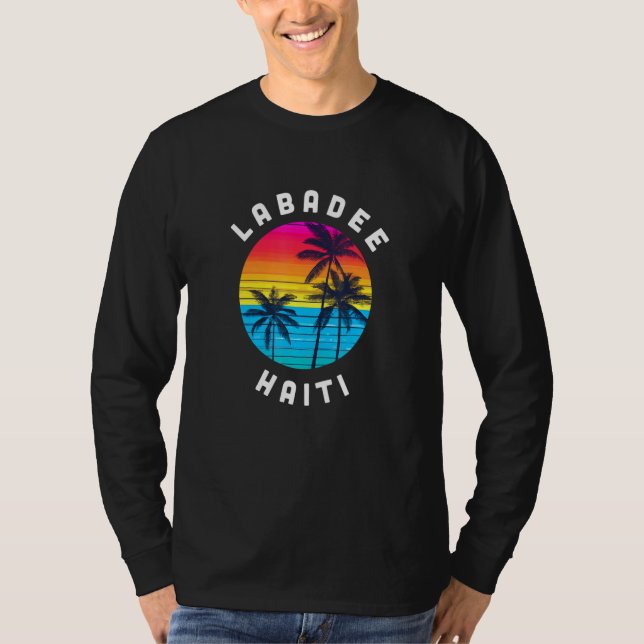 Labadee Haiti Vacation Souvenir Sunset Beach T Shirt (Framsida)