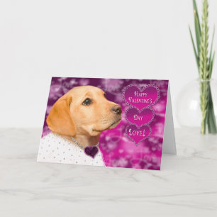LABARADOR VALENTINE CARD - LILA/PINKS HELGKORT