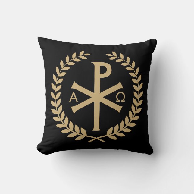 Labarum - Chi Rho - Roman Imperial Standard Kudde (Framsida)