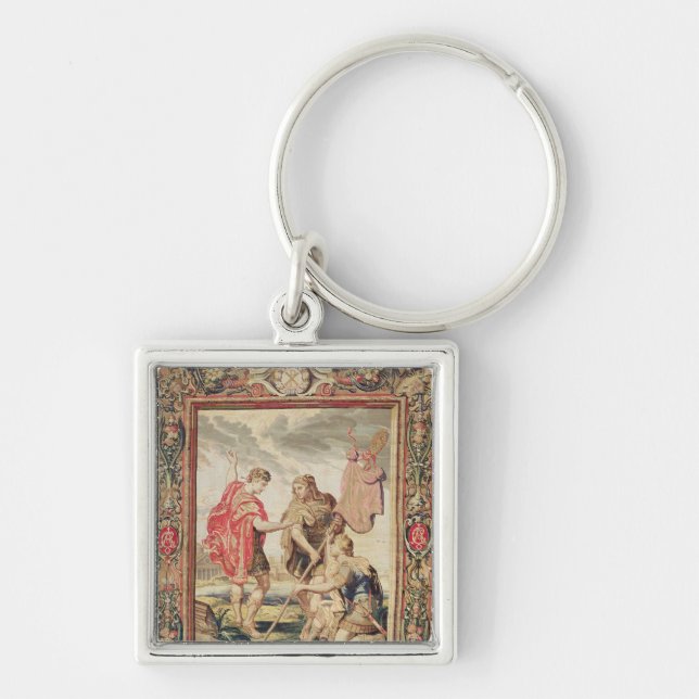 Labarumen, för 1663 fyrkantig silverfärgad nyckelring (Framsidan)