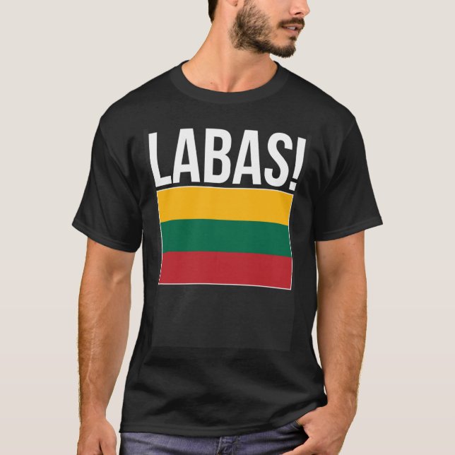 Labas Litauiska rötter, litauiska Flagga T Shirt (Framsida)