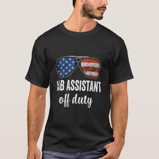 Labassistent ledig amerikansk flagga solglasögon t shirt