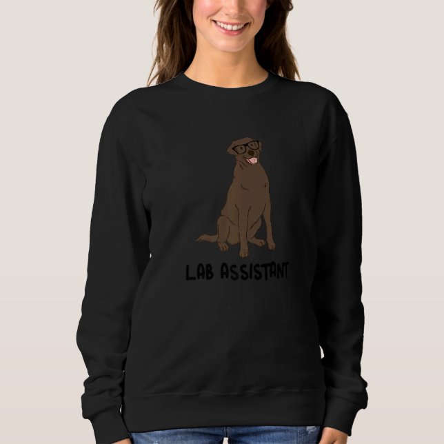 Labassistent Nördig Chokladbrun Labrador Retriever T Shirt (Framsida)