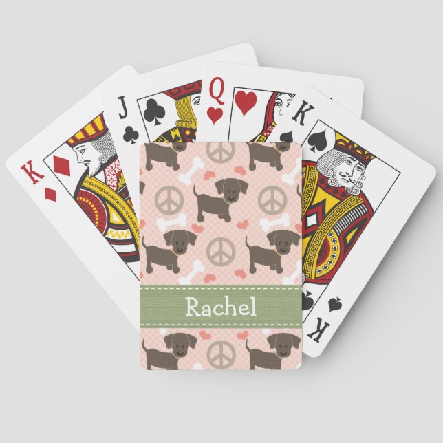 Labb för fredkärlekchoklad spelkort (Baksidan)