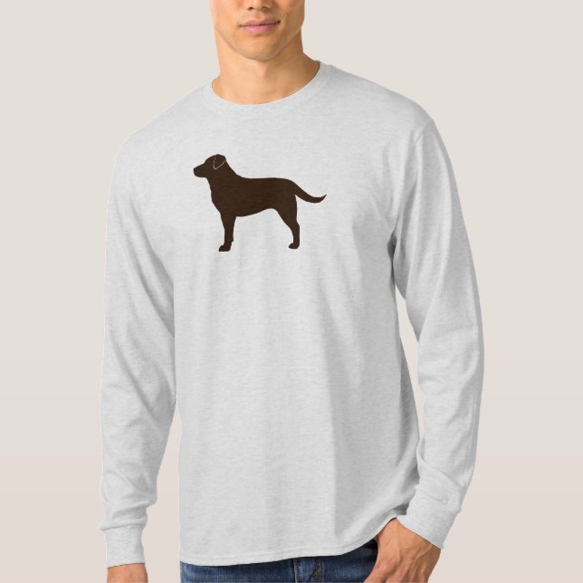 Labb för Silhouette för hund för chokladLabrador Tee (Framsida)