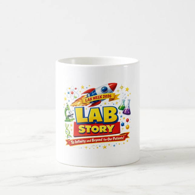 LABBBERÄTTELSE – Labvecka 2026 Vetenskaplig poster Kaffemugg (Center)