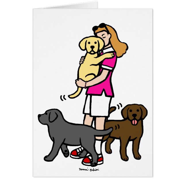 Labbmamma i den rosa skjortan 1 hälsningskort (Framsidan)