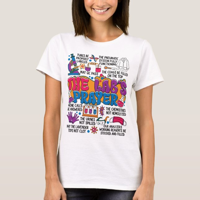 Labbs Prayer Medical Lab Science Laboratory T Shirt (Framsida)