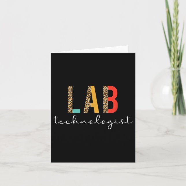 Labbtekniker Boho Leopard Laboratorietekniker  Kort (Framsida)