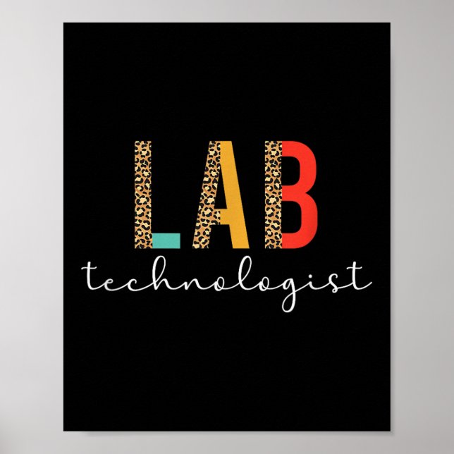 Labbteknolog Boho Leopard Laboratorie Tech Poster (Framsidan)