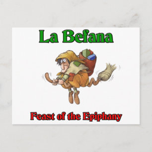LaBefana (julhäxa) festmåltid av epiphany.en Helg Vykort