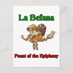 LaBefana (julhäxa) festmåltid av epiphany.en Helg Vykort