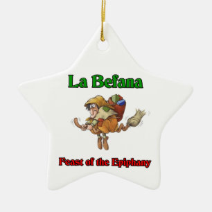 LaBefana (julhäxa) festmåltid av epiphany.en Julgransprydnad Keramik