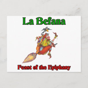 LaBefana (julhäxa) festmåltid av epiphanyen Helg Vykort