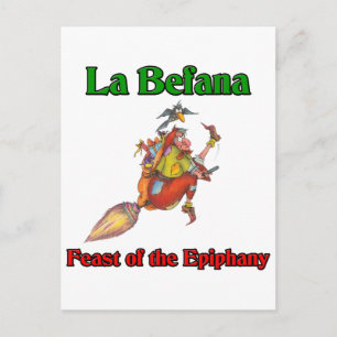 LaBefana (julhäxa) festmåltid av epiphanyen Helg Vykort