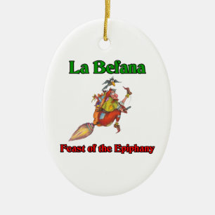 LaBefana (julhäxa) festmåltid av epiphanyen Julgransprydnad Keramik