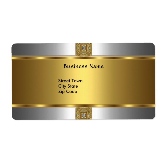 Label Business Elegant Silver Guld Jewel Fraktsedel (Framsidan)