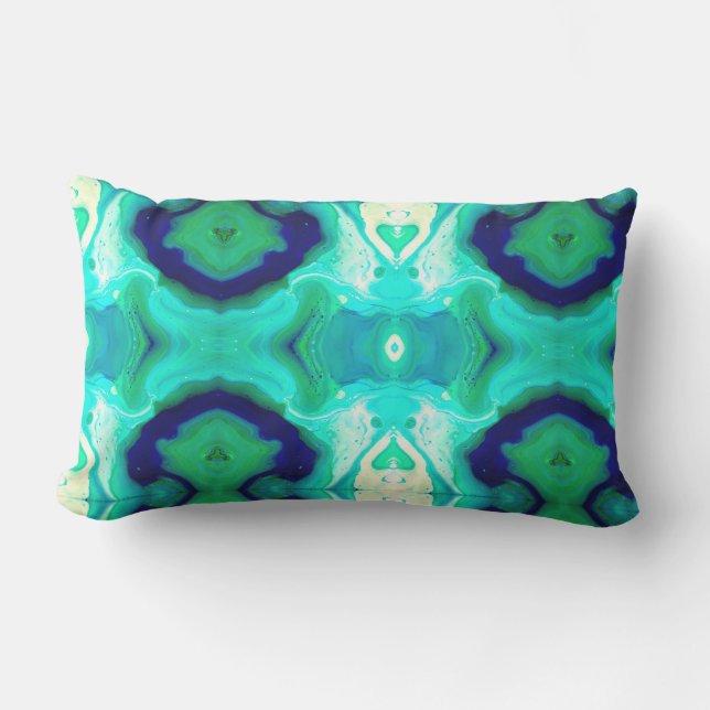 LaBella Turcoise och Blue 3 Exdoor Accent Pillow Lumbarkudde (Framsida)