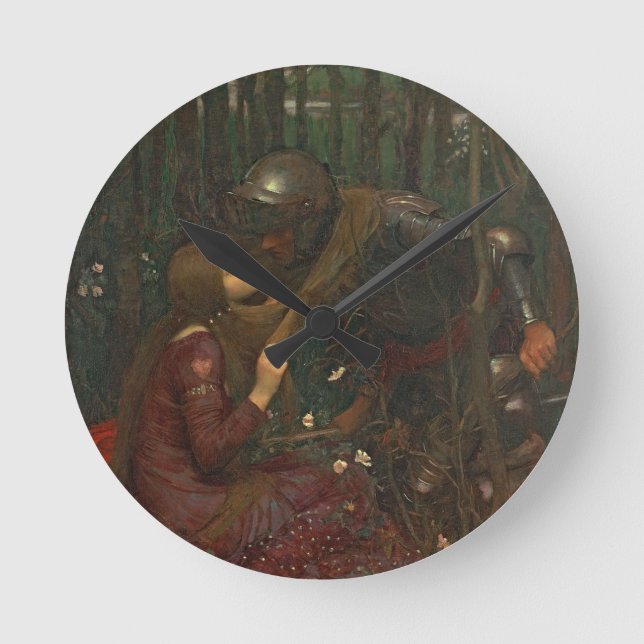 LaBelleDame Sans Merci, 1893 (olja på kanfas) Rund Klocka (Framsida)