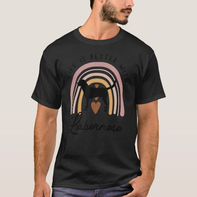 Labernese Rainbow Hund Mamma T Shirt (Framsida)