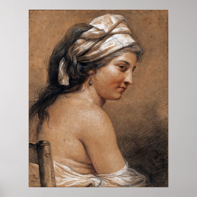 Labille-Guiard - Studie av en sittande kvinna som  Poster (Framsidan)