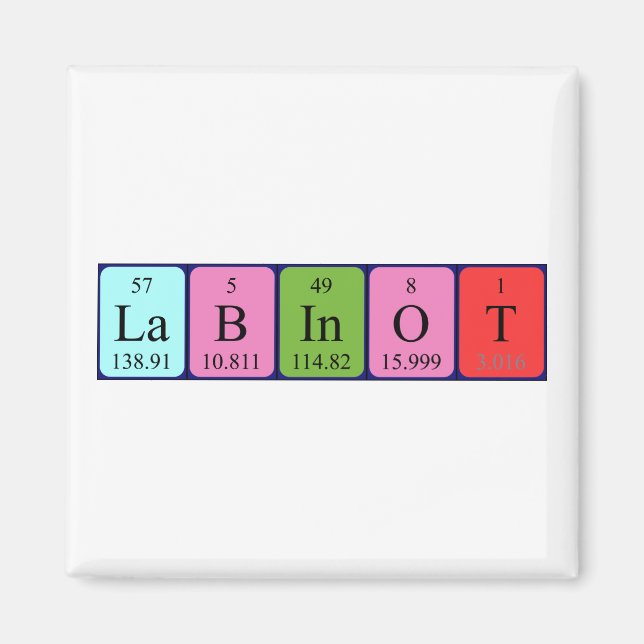 Labinot Perioot bord namn magnet (Framsidan)