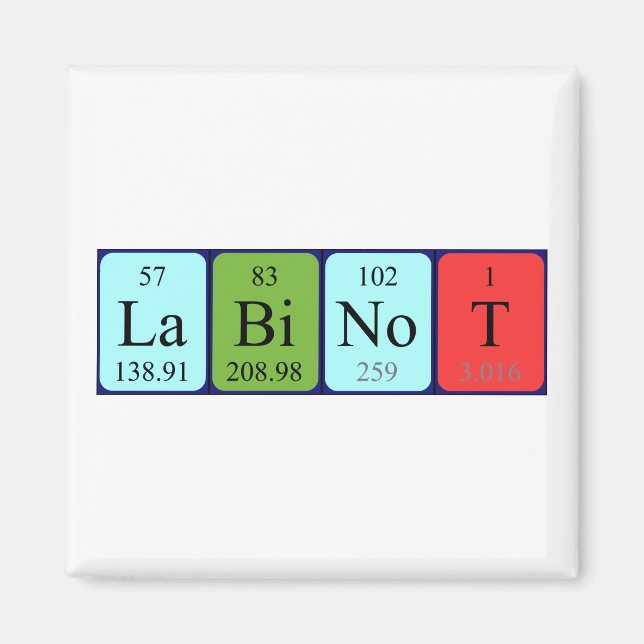 Labinot Perioot bord namn magnet (Framsidan)