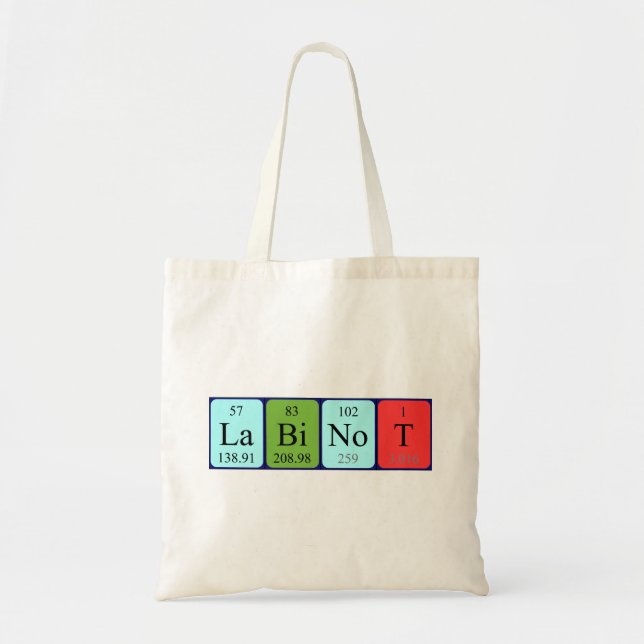 Labinot Periote bord namn tote bag Tygkasse (Framsidan)