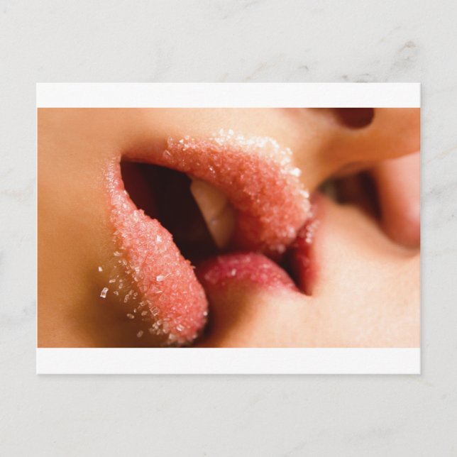 Lábios doces - Sugar Läppar Vykort (Framsida)