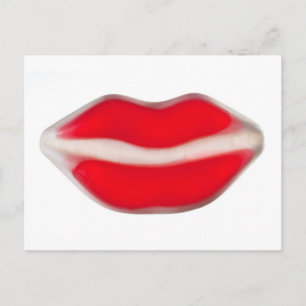 Labios rojos dulces de gelatina vykort