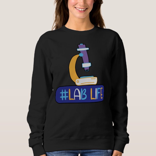 Lablife Microscope Medical Laboratory Science Tech T Shirt (Framsida)
