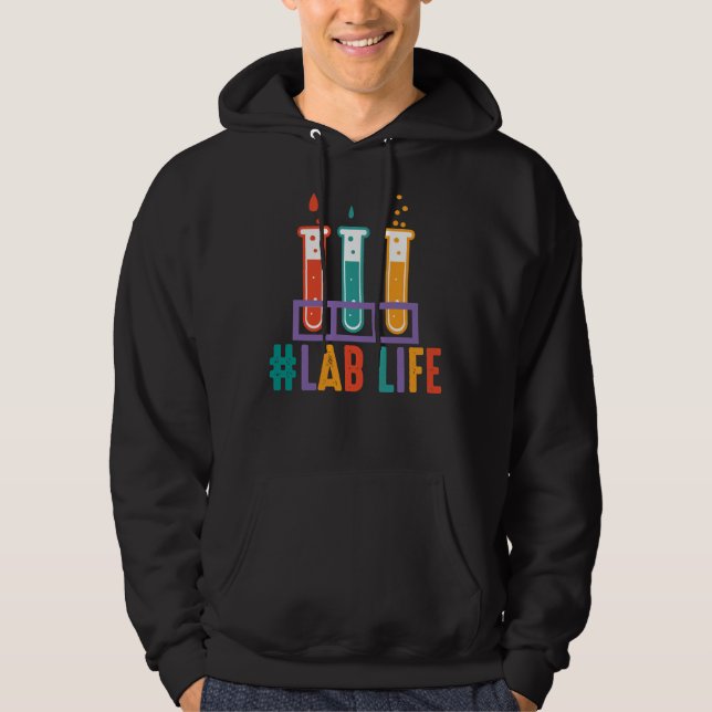 Lablife Test Tubes Medical Laboratory Science Tech Hoodie (Framsida)