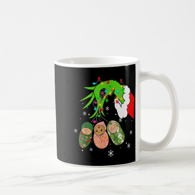 Labor And Delivery Nurse Christmas Lights Snowflak Kaffemugg (Höger)