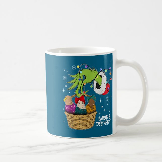 Labor And Delivery Nurse Christmas Lights Snowflak Kaffemugg (Höger)
