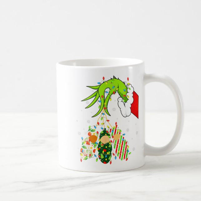 Labor And Delivery Nurse Merry Christmas Xmas Ligh Kaffemugg (Höger)