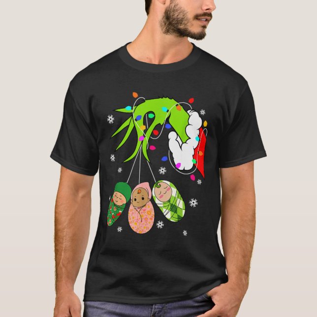 Labor And Delivery Nurse Merry Christmas Xmas Ligh T Shirt (Framsida)