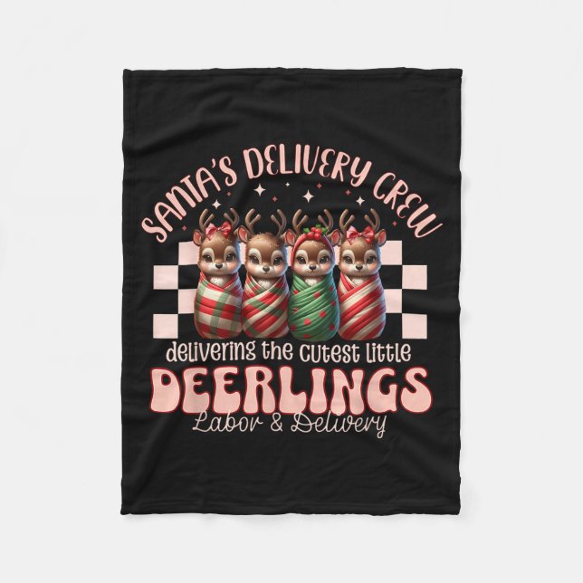 Labor And Delivery Reindeer Swaddle Christmas L&am Fleecefilt (Framsidan)