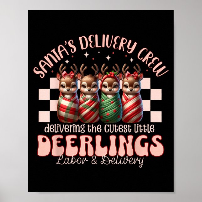 Labor And Delivery Reindeer Swaddle Christmas L&am Poster (Framsidan)