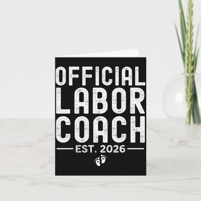 Labor Coach Est 2026 Expecting New Mom Dad Baby Sh Kort (Framsida)