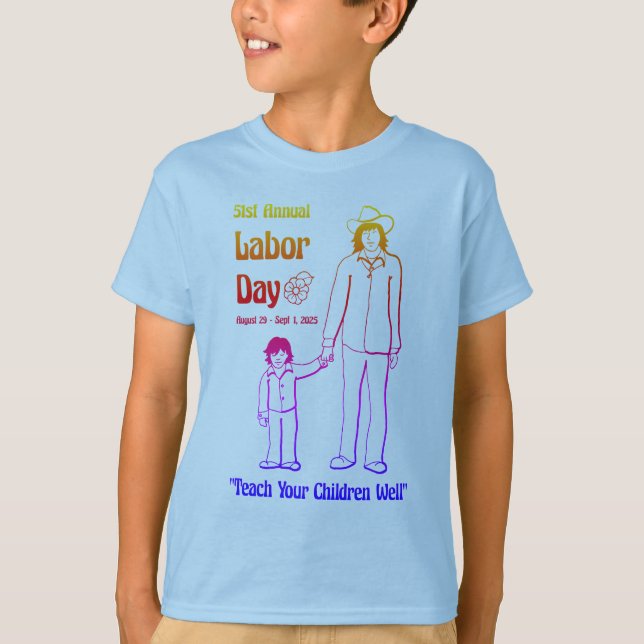 Labor Day 2025 Kid's T-Shirt (Framsida)