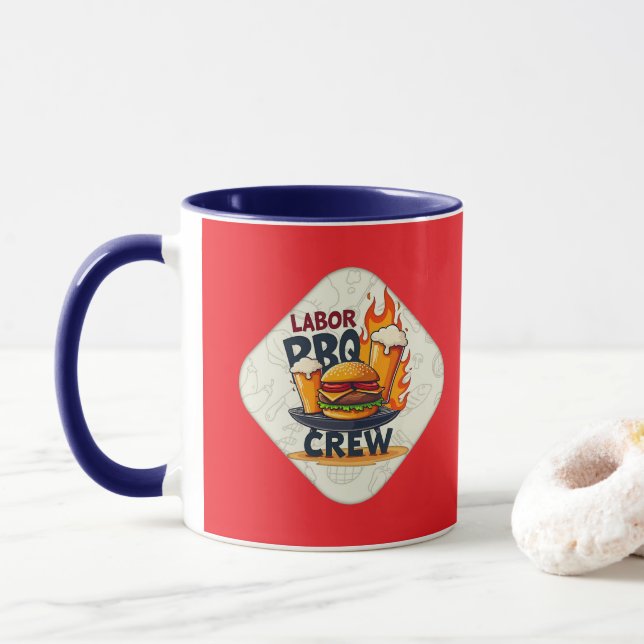 Labor Day BBQ Crew Badge Design – Holiday Grill Il Mugg (Med munk)