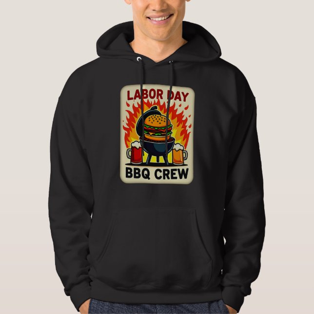 Labor Day BBQ Crew Flame Grill Shirt – Worker Holi Hoodie (Framsida)